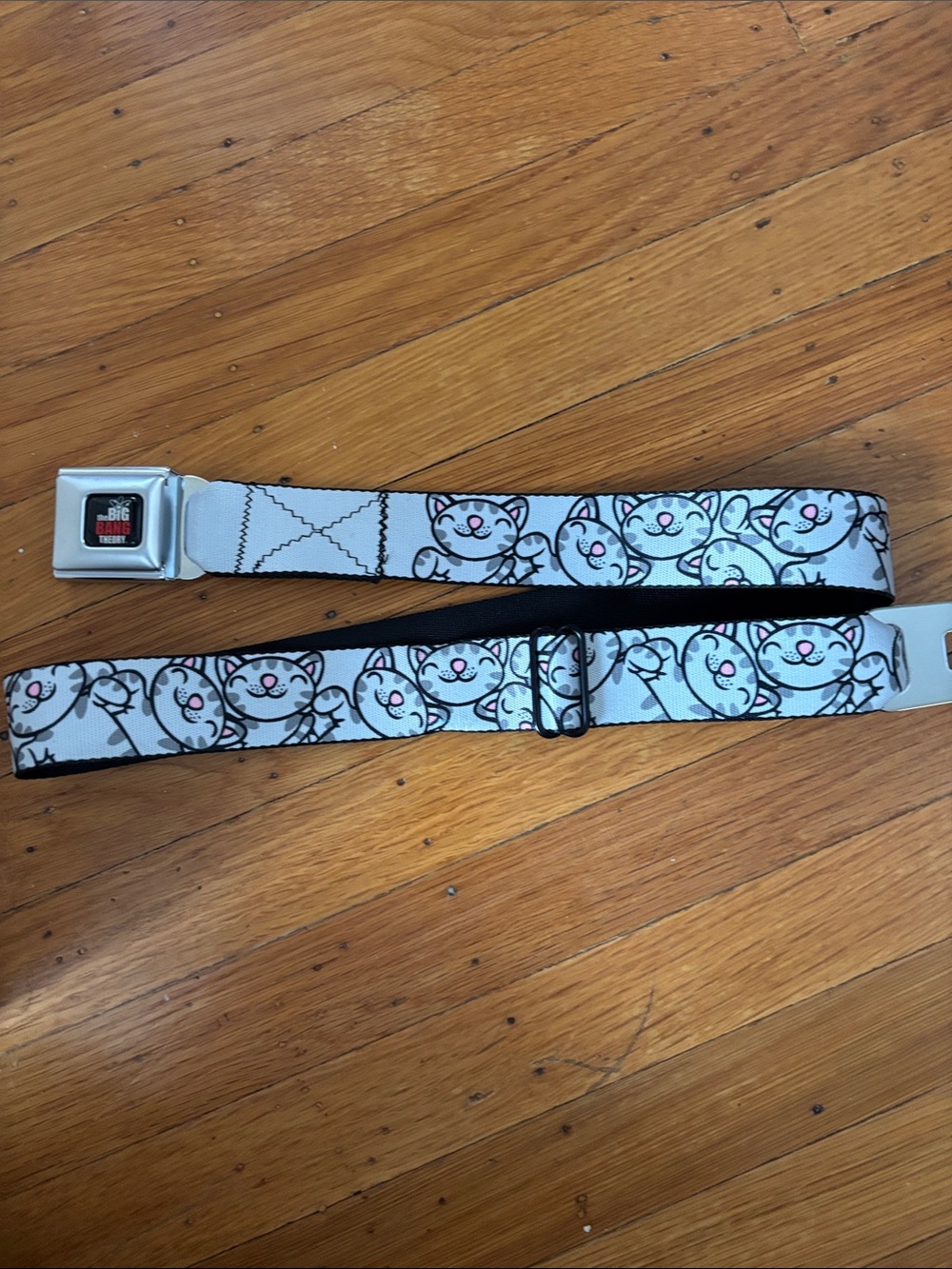 Big Bang theory Buckle Down White kitty Print Adjustable Belt